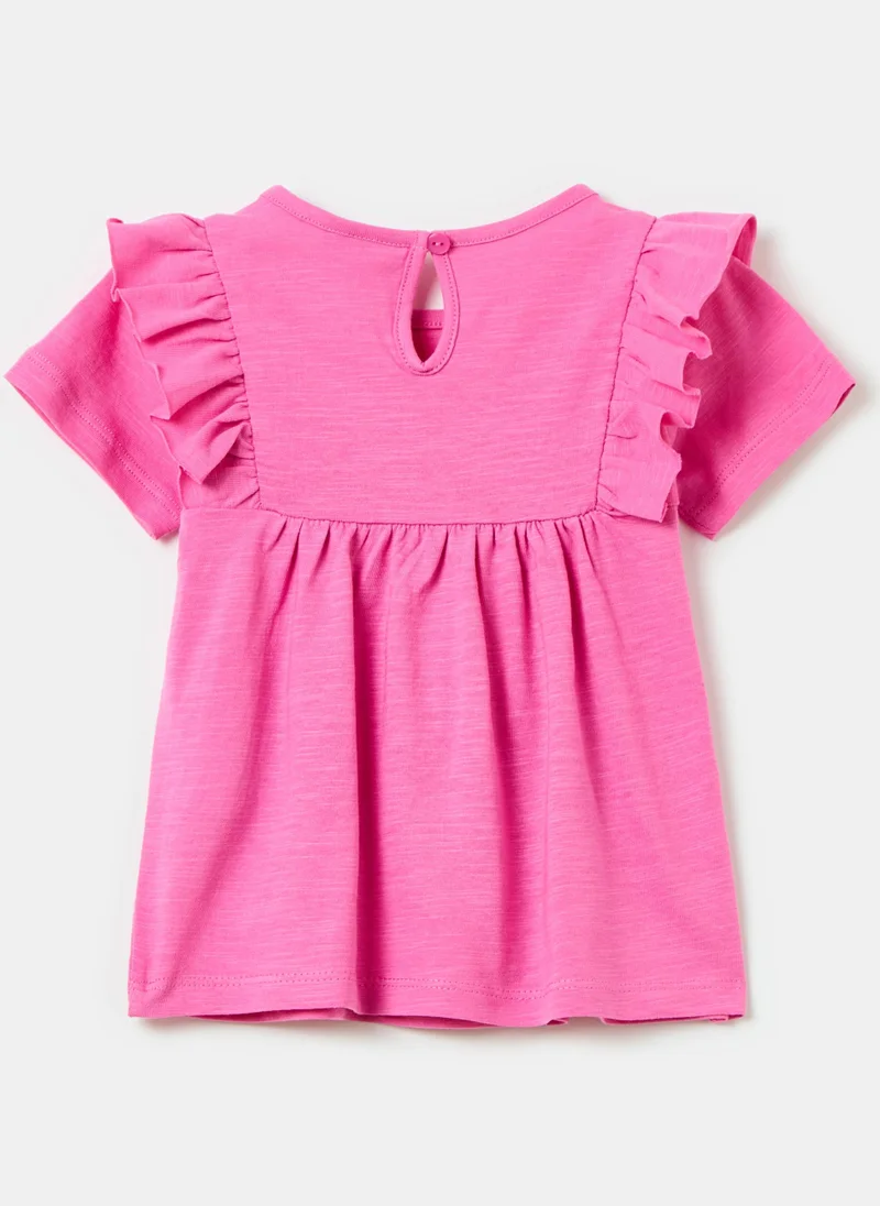 Ovs Cotton T-shirt with frills