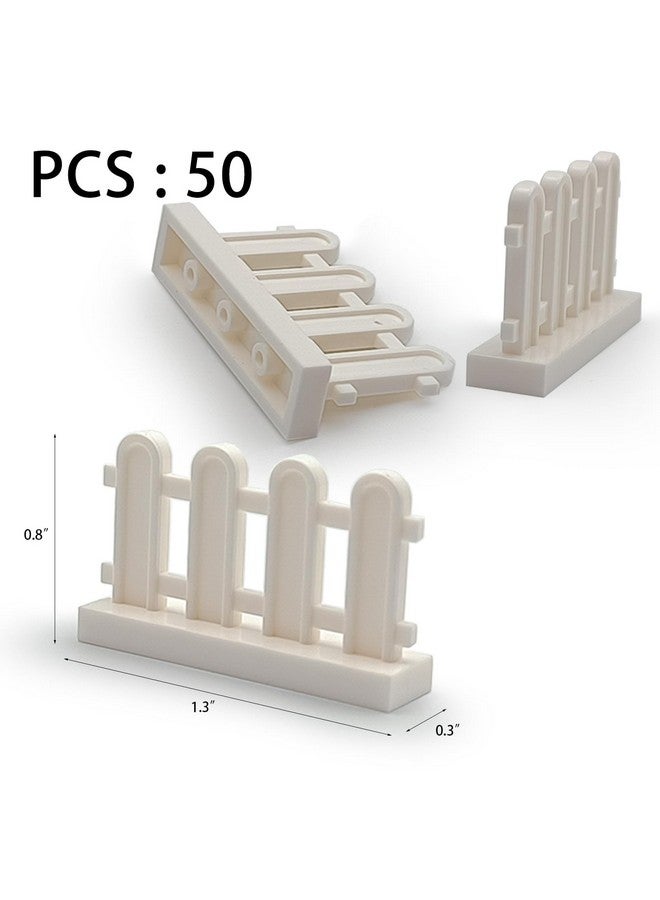 SPRITE WORLD Building Block Toy Accessories 1 x 4 x 2 White Picket Fence, Bulk - 50 Pieces per Package (White) - Image 2