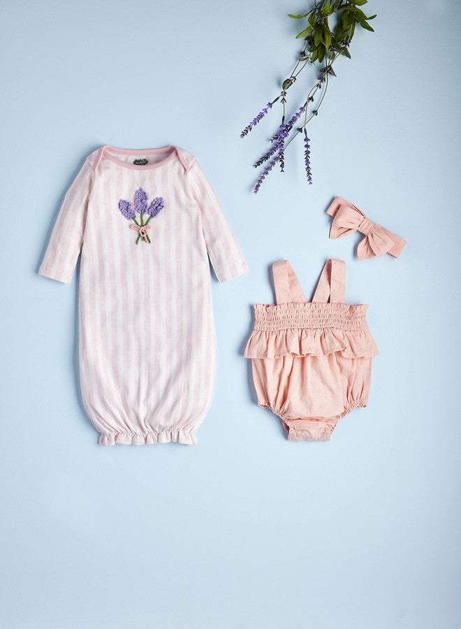 mud pie Mud-Pie Baby Girl Dotted Bubble & Headband Set, Pink, 6-9M - Image 2