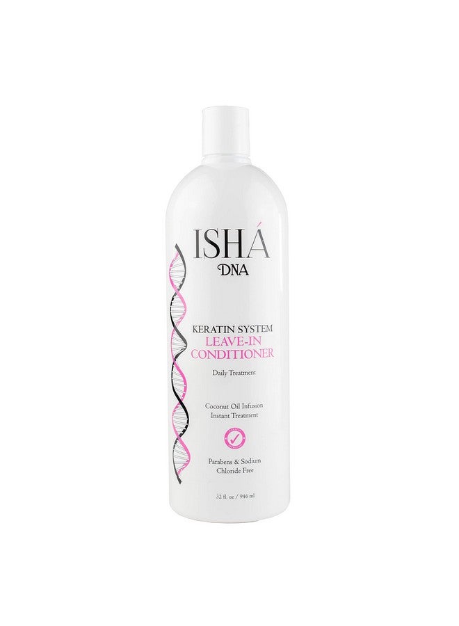 ISHA DNA Keratin Treatment System Leave In conditioner - Sulfate Free - Daily Treatment For Instant Damage Control - Provides Volume and Detangles - Coconut and Argan Oil Infused (32 Fl oz.) - Image 1
