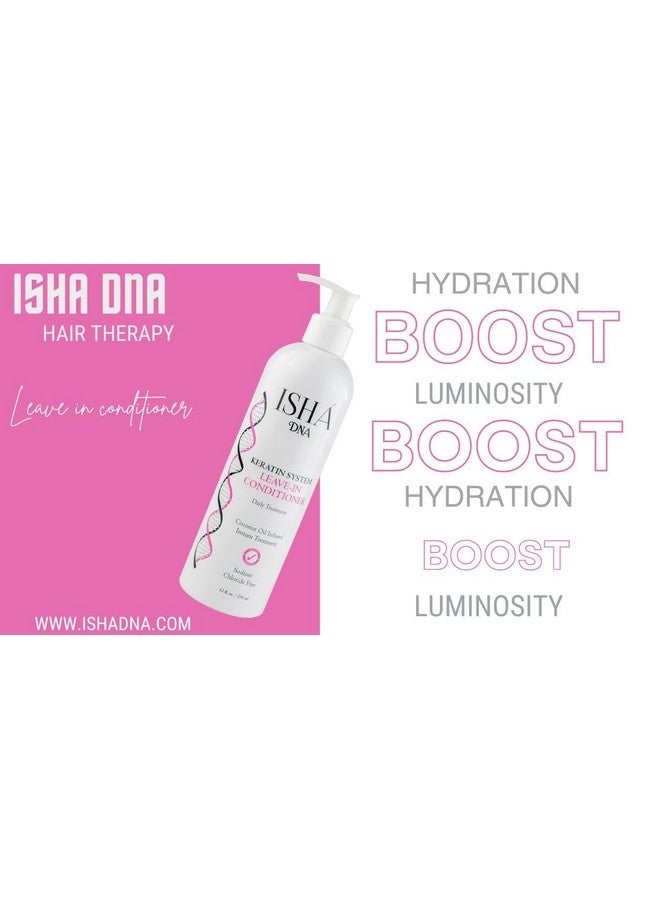 ISHA DNA Keratin Treatment System Leave In conditioner - Sulfate Free - Daily Treatment For Instant Damage Control - Provides Volume and Detangles - Coconut and Argan Oil Infused (32 Fl oz.) - Image 4