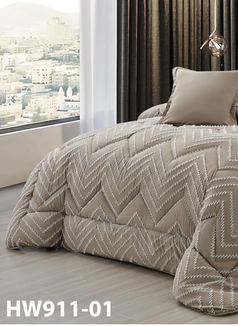 مون مفرش سرير مزدوج، لحاف فاخر، 8 قطع، مقاس 230×250 سم - Image 3