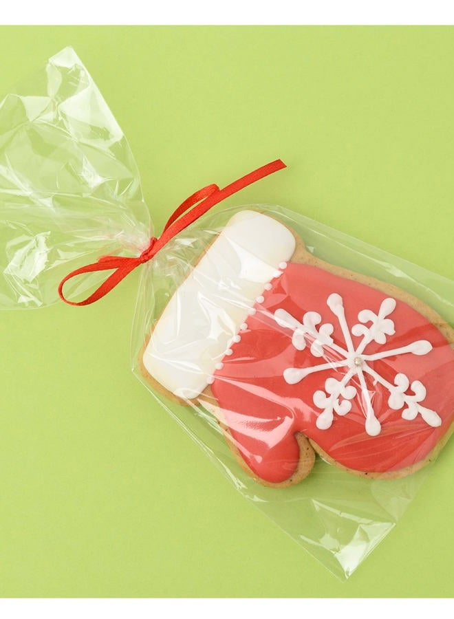 Morepack أكياس سيلوفان للحلويات، 6x12 بوصة، أكياس بلاستيكية سيلوفان 200 قطعة مع روابط ملتوية لتغليف الحلويات، المخبوزات، الحلوى، البسكويت، الشوكولاتة، هدايا الحفلات - Image 4