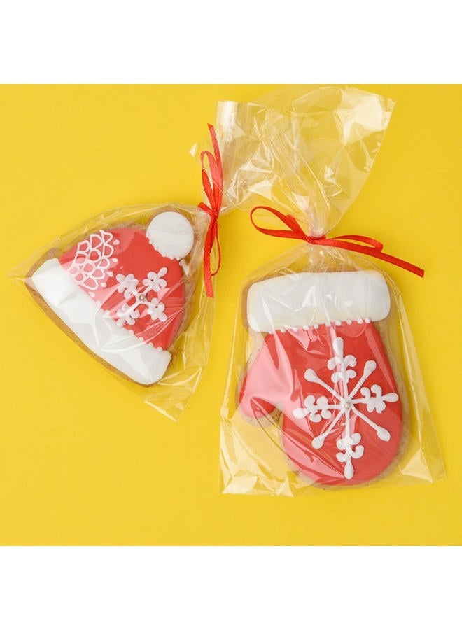 Morepack أكياس سيلوفان للحلويات، 6x12 بوصة، أكياس بلاستيكية سيلوفان 200 قطعة مع روابط ملتوية لتغليف الحلويات، المخبوزات، الحلوى، البسكويت، الشوكولاتة، هدايا الحفلات - Image 3