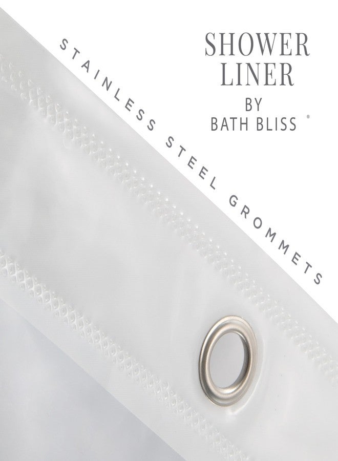 Bath Bliss Sanitized PVC Deluxe Heavy Weight Shower Curtain Liner | 6G | 70"x 72" | Rust Resistant Copper Grommets | Magnetic Hem | Reinforced Mesh Heade | Super Clear - Image 4