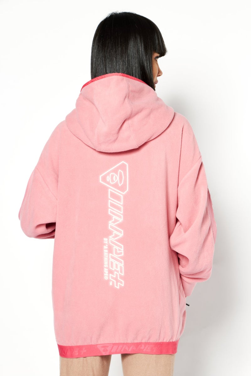 Aape By A Bathing Ape سويت شيرت بقلنسوة بأكمام طويلة للنساء، وردي - Image 4