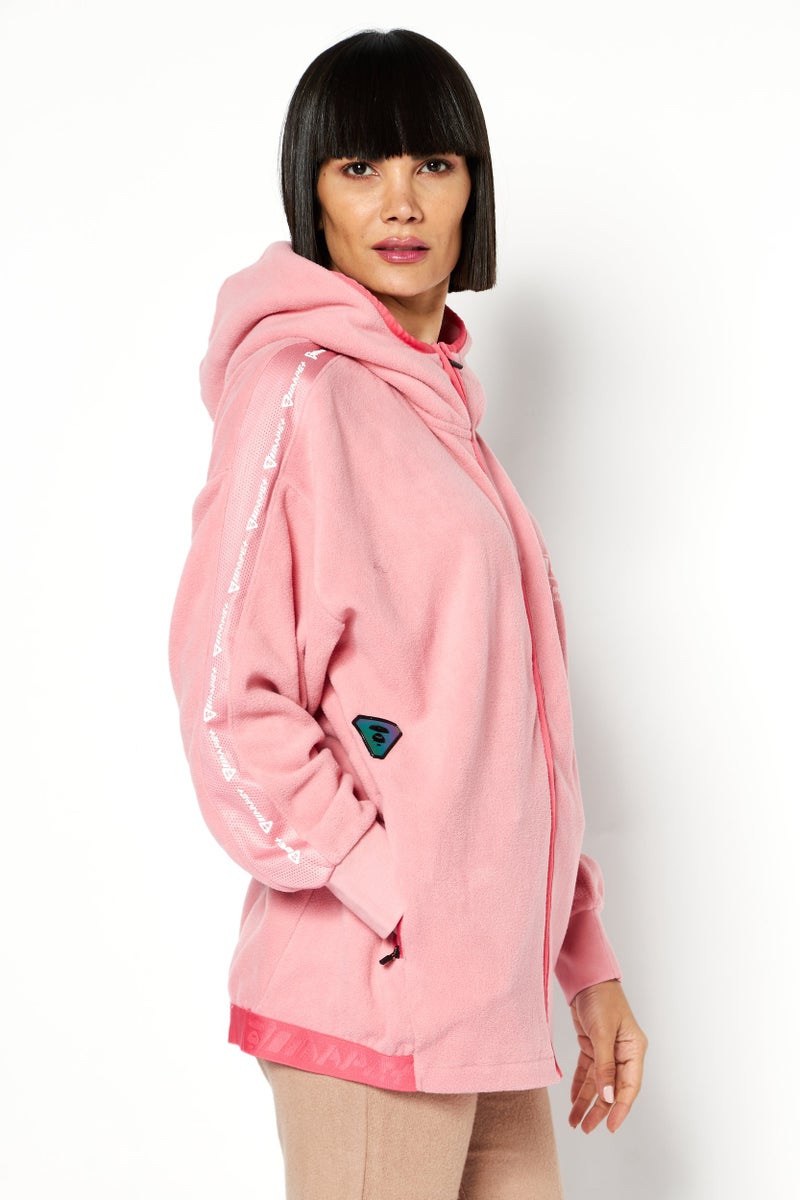 Aape By A Bathing Ape سويت شيرت بقلنسوة بأكمام طويلة للنساء، وردي - Image 3