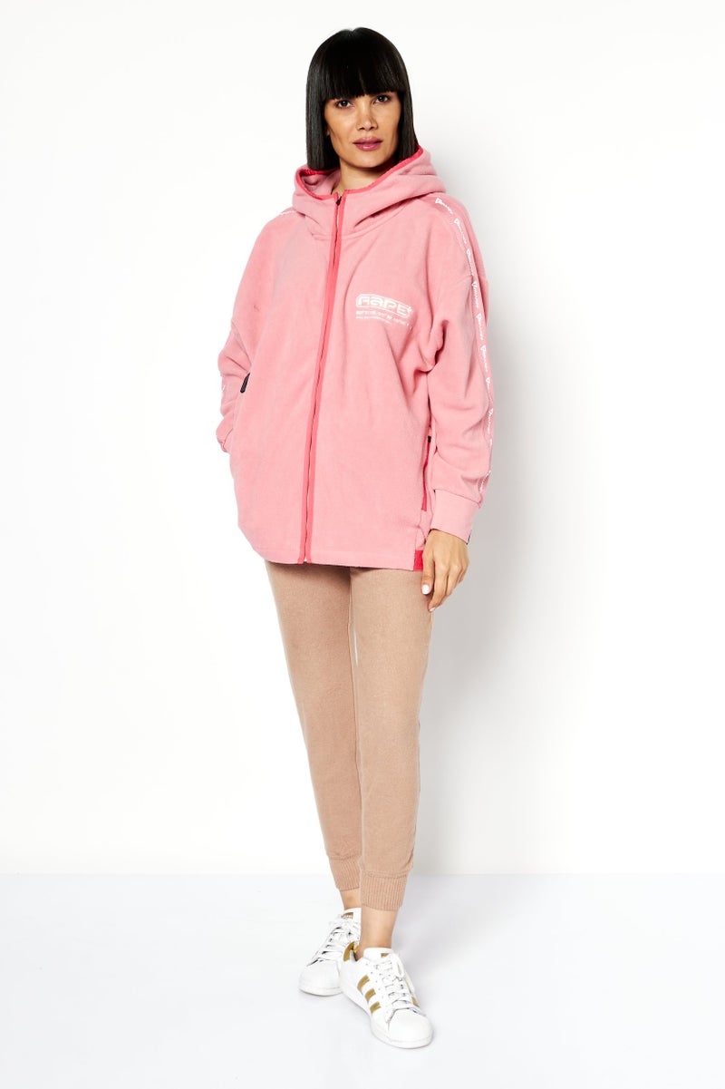 Aape By A Bathing Ape سويت شيرت بقلنسوة بأكمام طويلة للنساء، وردي - Image 2