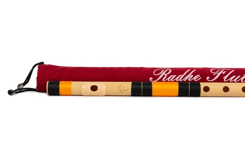 Radhe Flutes | PVC Fiber | C Natural | Right Handed | With Velvet Cover | Black & Orange Threads + Complete Flute Beginners Online Course In Hindi and English - Image 3