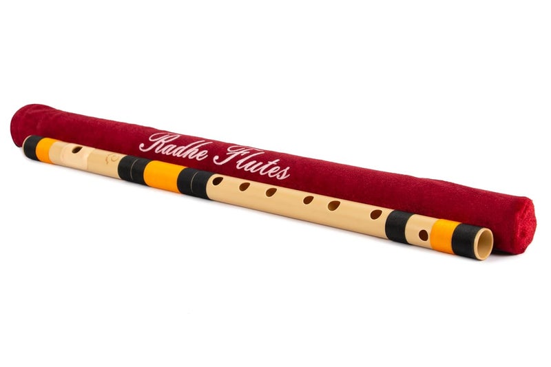 Radhe Flutes | PVC Fiber | C Natural | Right Handed | With Velvet Cover | Black & Orange Threads + Complete Flute Beginners Online Course In Hindi and English - Image 4