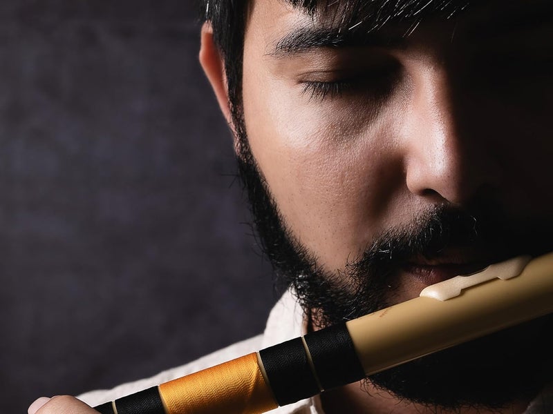Radhe Flutes | PVC Fiber | C Natural | Right Handed | With Velvet Cover | Black & Orange Threads + Complete Flute Beginners Online Course In Hindi and English - Image 2