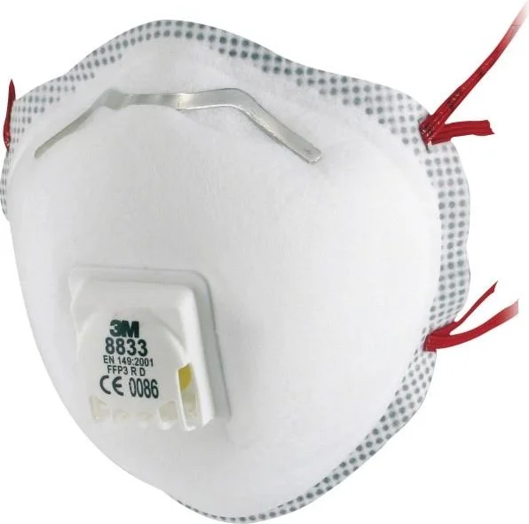 3M 8833 Ffp3 Special Particulate Respirator Mask with Valve - Pack of 10