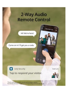 eufy eufy Security S330 Video Smart Lock, 3-in-1 Camera+Doorbell+Fingerprint Keyless Entry Door Lock, BHMA, WiFi Door Lock, App Remote Control, 2K HD, No Monthly Fee, Dual Motion Detection,SD Card Require  - Image 4