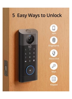eufy eufy Security S330 Video Smart Lock, 3-in-1 Camera+Doorbell+Fingerprint Keyless Entry Door Lock, BHMA, WiFi Door Lock, App Remote Control, 2K HD, No Monthly Fee, Dual Motion Detection,SD Card Require  - Image 3