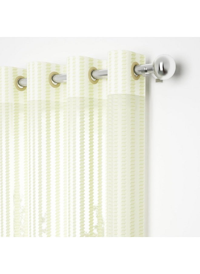 Story@Home Story@Home Window Curtains 5 Feet Long Set of 2, Transparent Curtains Zig Zag Design | Polyester Window Net Curtain | Sheer Curtains for Living Room, Bedroom, Hall, Office, 118 x 152 cm, Cream  - Image 2