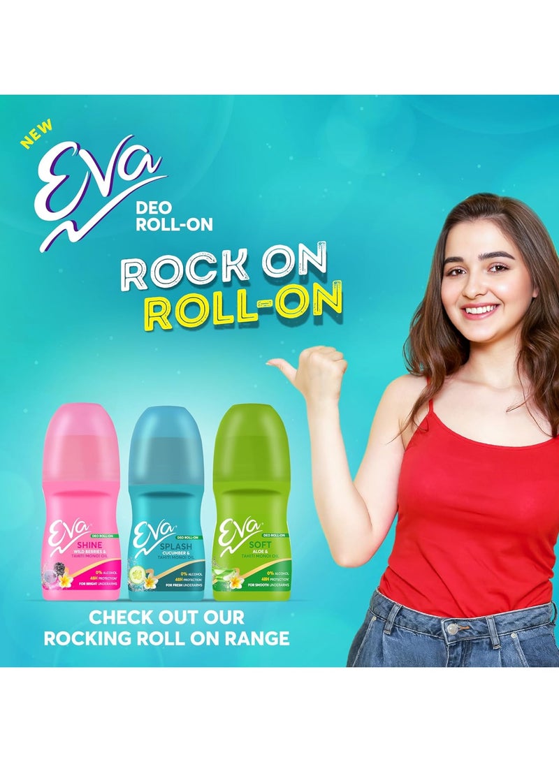 إيفا شين آند سوفت رول أون كومبو للإبطين اللامعين والمنعشين خالي من الكحول والألومنيوم حماية لمدة 48 ساعة للنساء 50 مل عبوة من 2 - Image 5