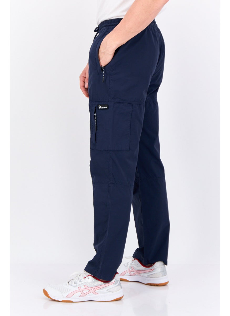 Penfield Men Regular Fit Solid Drawstring Cargo Pants, Navy  - Image 3