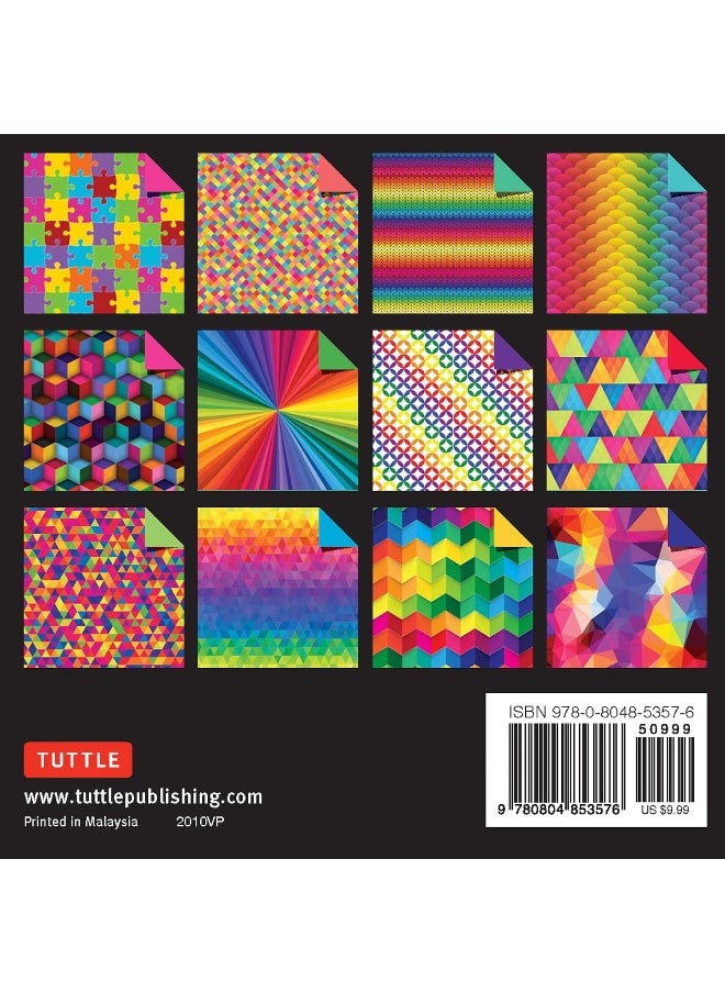 Origami Paper 500 sheets Rainbow Patterns 4" (10 cm): Double-Sided Origami Sheets Printed with 12 Different Patterns  - Image 2