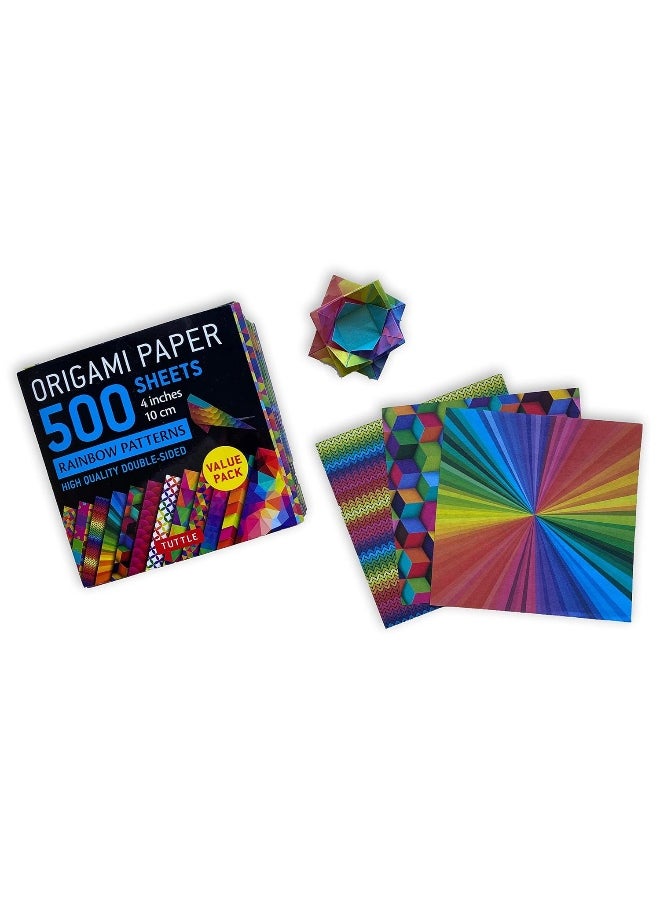 Origami Paper 500 sheets Rainbow Patterns 4" (10 cm): Double-Sided Origami Sheets Printed with 12 Different Patterns