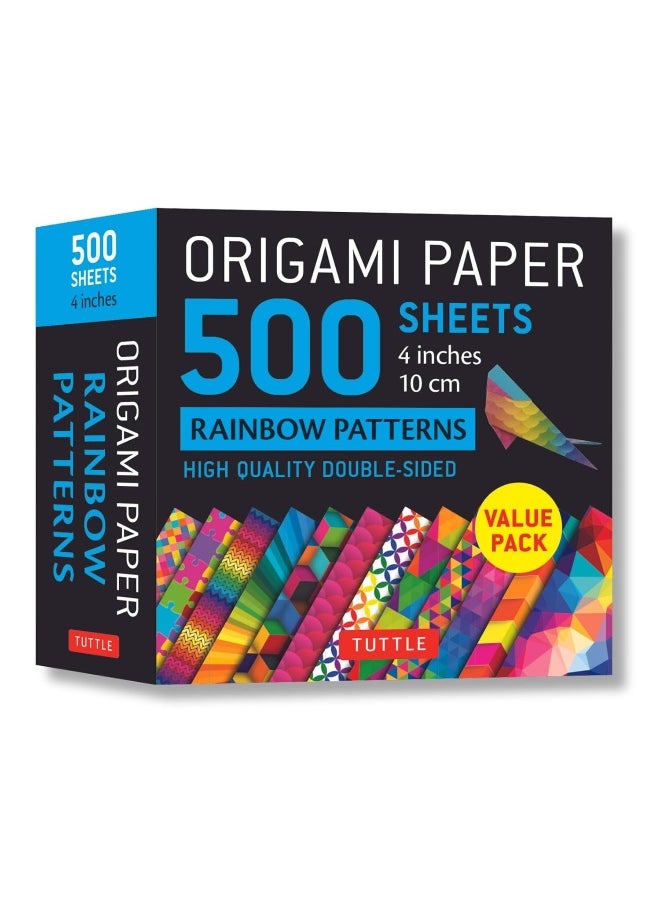 Origami Paper 500 sheets Rainbow Patterns 4" (10 cm): Double-Sided Origami Sheets Printed with 12 Different Patterns  - Image 1