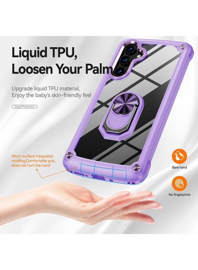 اس-توب جراب لهاتف Samsung Galaxy A54 مصنوع من مادة TPU + PC لحماية العدسات مع حامل حلقي - Image 2