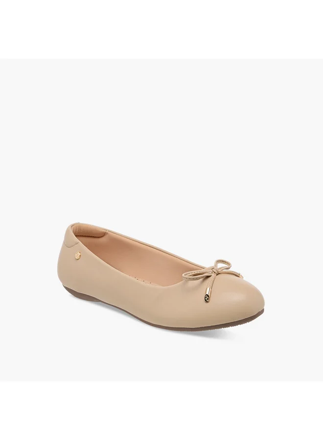 Celeste Women's Bow Detail Slip-On Ballerina Shoes