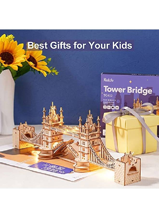 3D Wooden Puzzles London Tower Bridge For Adults & Kids 113P Pieces Delicate 3D Puzzle Architecture Model Kits With Led Desk Decor Gift For Teens/Adults - pzsku/Z1F84EA7CE7BBEB05F02EZ/45/_/1652723661/2189ebf6-bb24-4636-b0be-5671099faa52