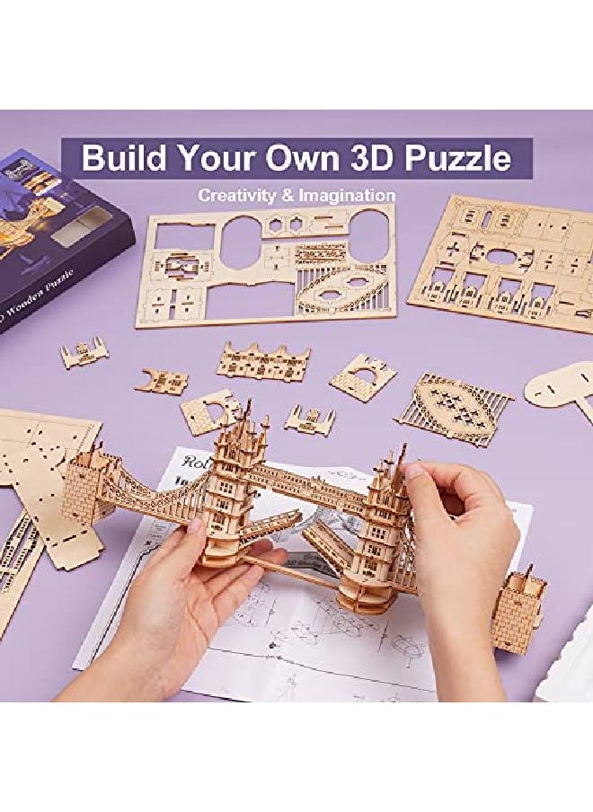 3D Wooden Puzzles London Tower Bridge For Adults & Kids 113P Pieces Delicate 3D Puzzle Architecture Model Kits With Led Desk Decor Gift For Teens/Adults - pzsku/Z1F84EA7CE7BBEB05F02EZ/45/_/1652723661/32187124-d052-4589-b216-70d9df292bdd