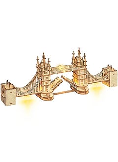 Rolife 3D Wooden Puzzles London Tower Bridge For Adults & Kids 113P Pieces Delicate 3D Puzzle Architecture Model Kits With Led Desk Decor Gift For Teens/Adults  - Image 1