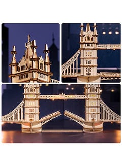 Rolife 3D Wooden Puzzles London Tower Bridge For Adults & Kids 113P Pieces Delicate 3D Puzzle Architecture Model Kits With Led Desk Decor Gift For Teens/Adults  - Image 3