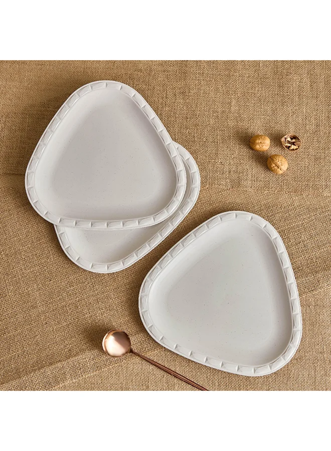 هوم بوكس طقم أطباق عشاء من قشور الأرز 3 قطع 28 × 1 × 28 سم
