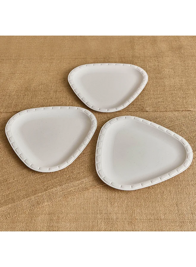 هوم بوكس طقم أطباق عشاء من قشور الأرز 3 قطع 28 × 1 × 28 سم