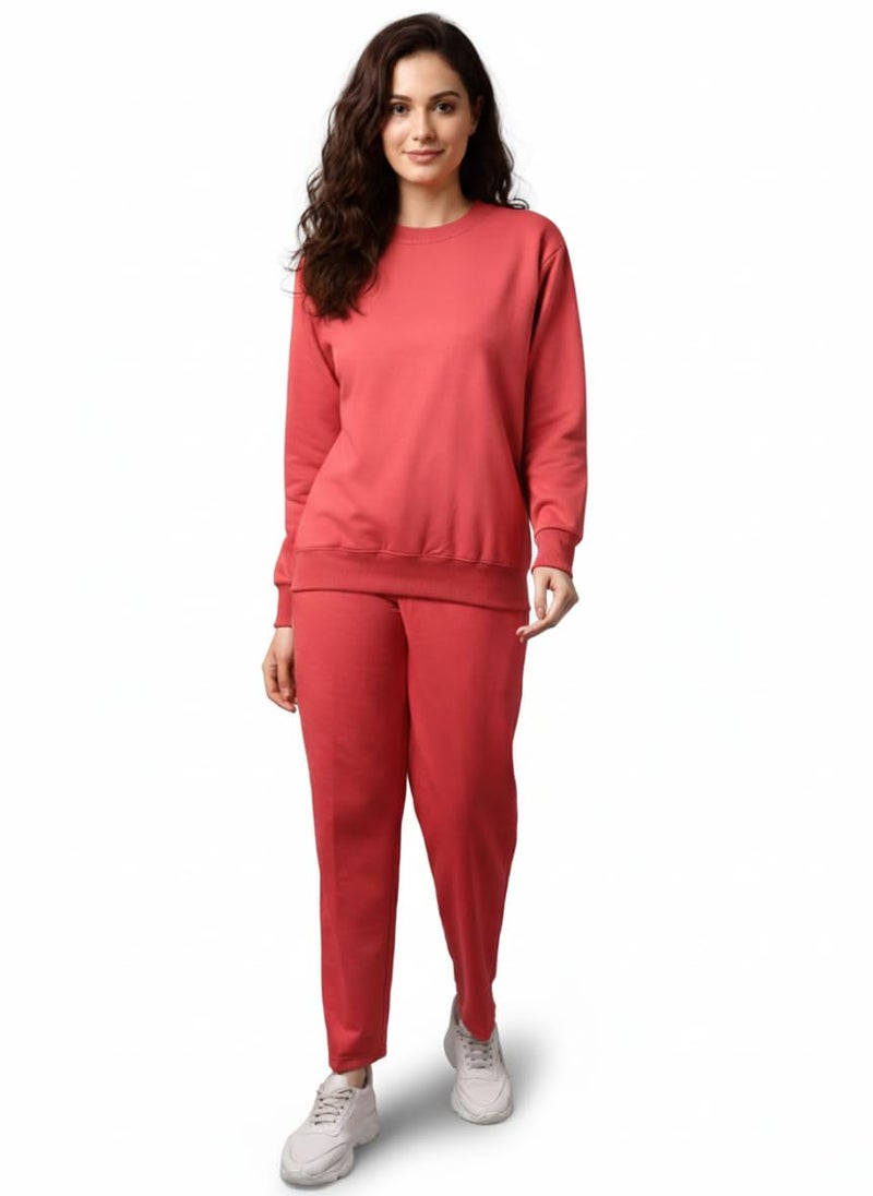 Mack Jonney Solid Track Suit for Women | Co-ord Set | Warm Fleece Tracksuit Set-M5228 - Image 1