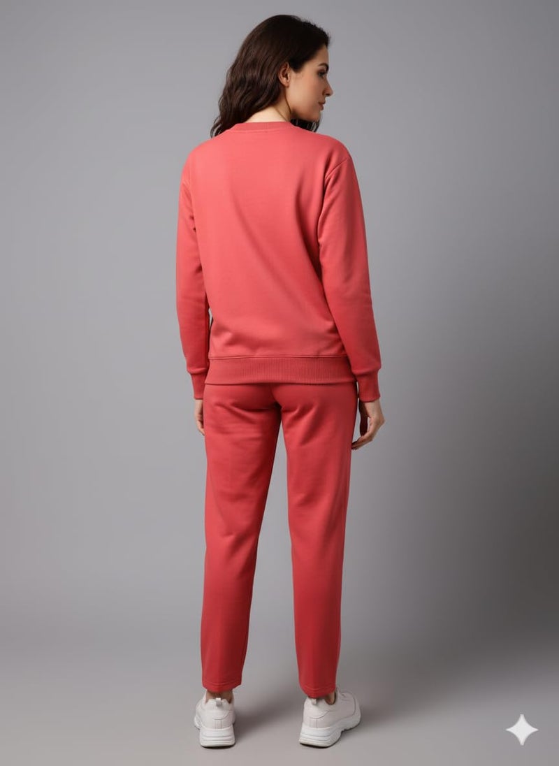 Mack Jonney Solid Track Suit for Women | Co-ord Set | Warm Fleece Tracksuit Set-M5228 - Image 4