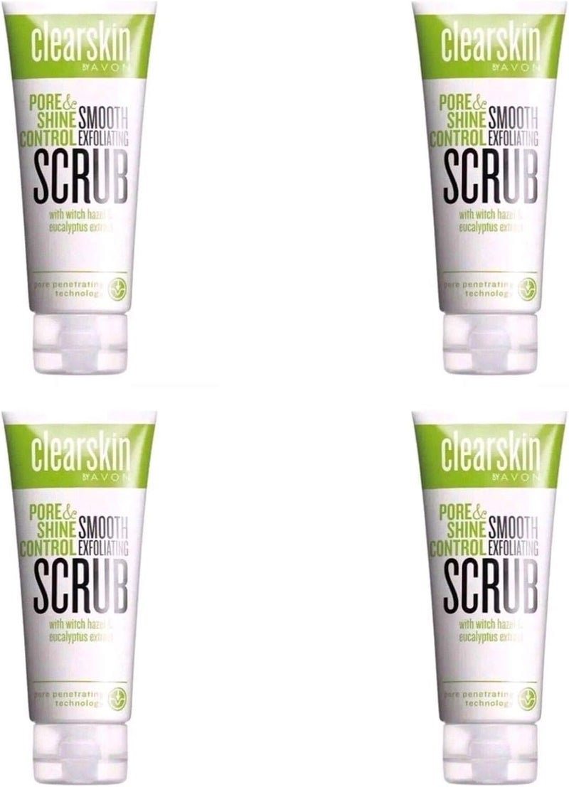 4x Avon Clearskin Pore Shine Control Exfoliating Scrub 75ml X 4