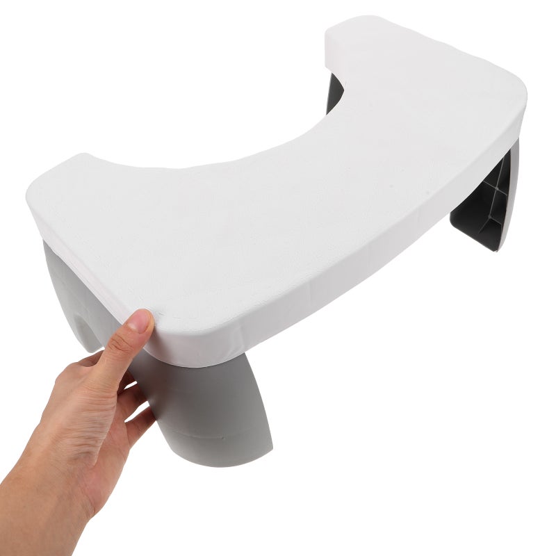 🚽 مقعد قدم تواليت أبيض من بولي بروبيلين مانع للانزلاق لدعم القدم مريح للاستخدام في الحمام - Image 4