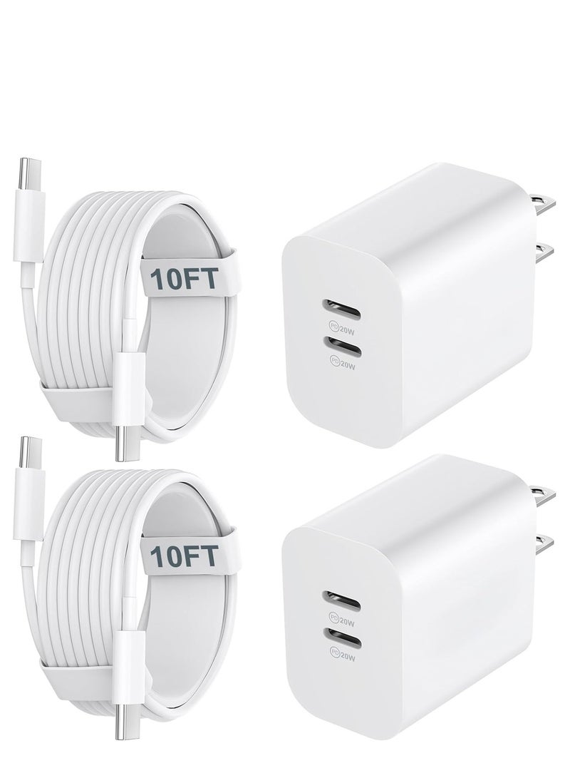 General iPhone 15 Charger,USB C Charger, 2-Pack 20W Dual Port USB Fast Wall Charger, USB C Charger Block for iPhone 15/15 Pro/15 Pro Max/iPad Pro/AirPods and More  - Image 1