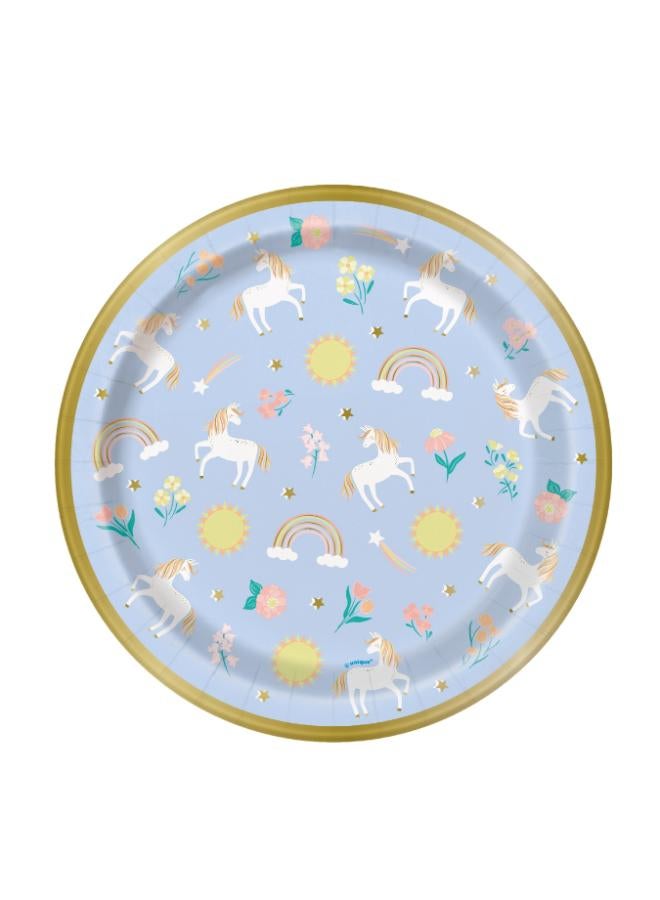 Unique أطباق دائرية رقيقة على شكل يونيكورن 9" - عبوة من 8 - Image 2