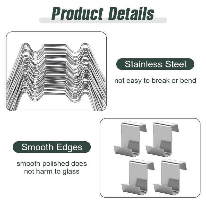 OFFCUP 50 x Greenhouse Glazing Clips, 25 Z and W Clips for Glazing Clips for Glass Greenhouses in Stainless Steel, Weather Resistant Clamps Greenhouse Accessories - Image 3