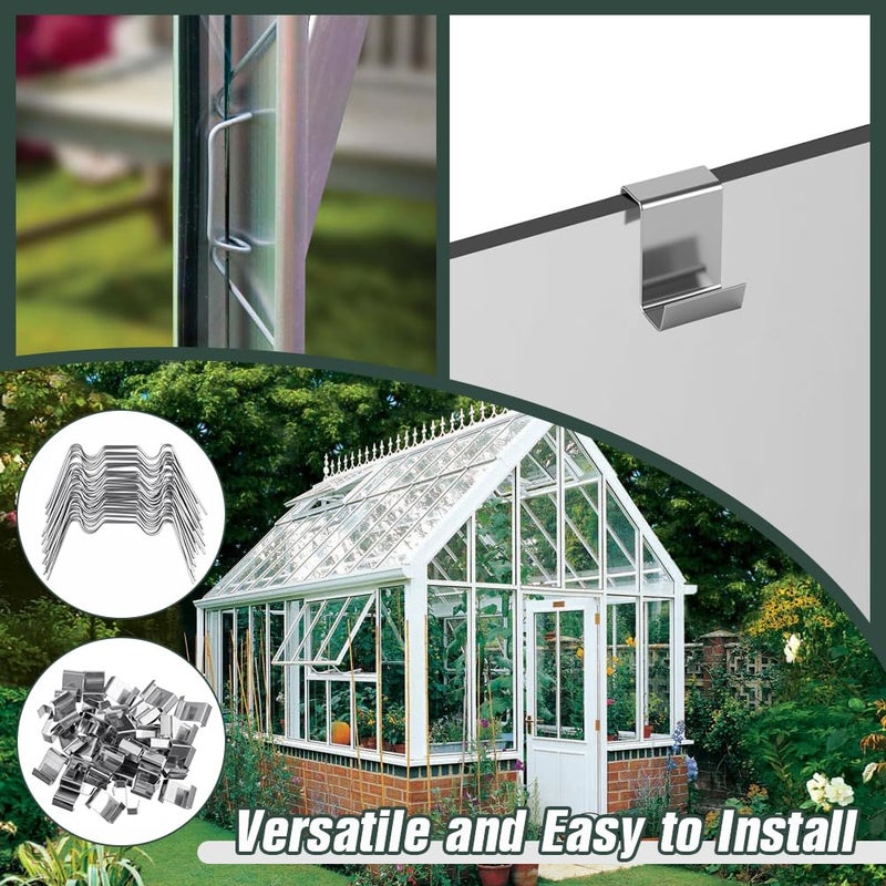 OFFCUP 50 x Greenhouse Glazing Clips, 25 Z and W Clips for Glazing Clips for Glass Greenhouses in Stainless Steel, Weather Resistant Clamps Greenhouse Accessories - Image 5