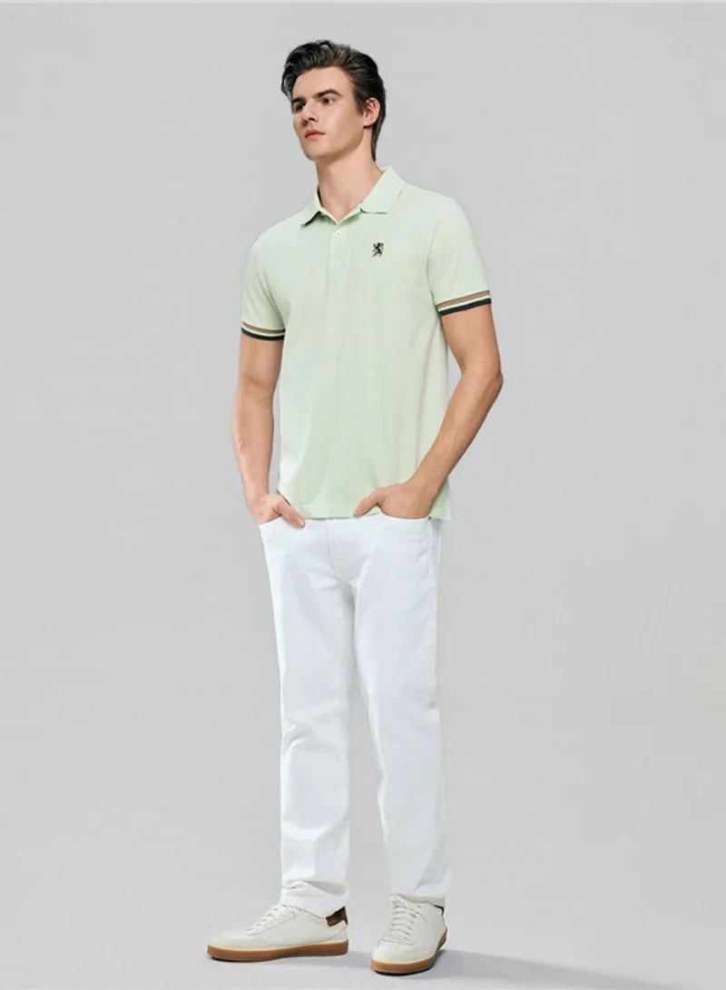 GIORDANO  Men’s Cotton Slim Performance Polo with Small Lion Embroidery for Men | Best Price UAE