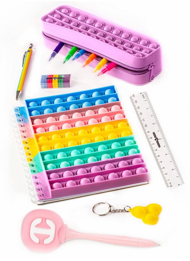 Original Stationery - Fidget Pop Stationery Set, Pop Fidget Toy Set With Fidget Notebook & Fun Girl Fidget Toys For Car Rides, Fidgets For Girls 8-10 - Image 1