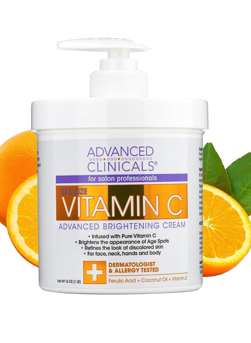 Advanced Clinicals Advanced Clinicals Original Vitamin C Face and Body Cream Moisturizing Skin Care Lotion 16oz (2Pack X 454g) - Image 2