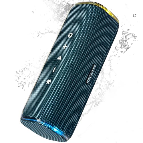 NSY Audio 40W Portable Bluetooth Speaker for Shower, IPX7 Waterproof Outdoor Sandproof Beach Speaker, 25-Hour Playtime, Bass Boosted, LED Lights, Built-in Microphone, TWS Pairing for Pool, Blue - Image 1