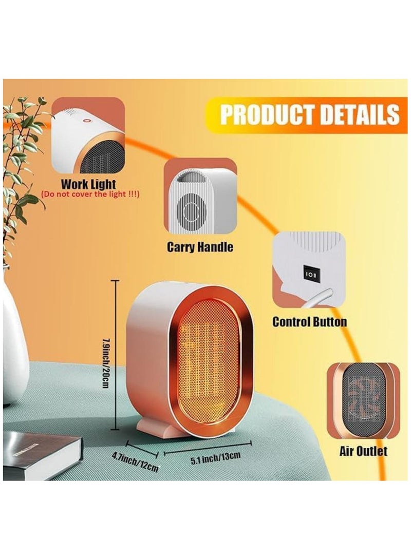 STARLUX Ceramic Portable Electric Heater, Low Energy Fan Heater with 2 Heat Settings, Silent & Overheat Protection, Compact Room Heater for Home, Bedroom, Living Room, Office - Image 4