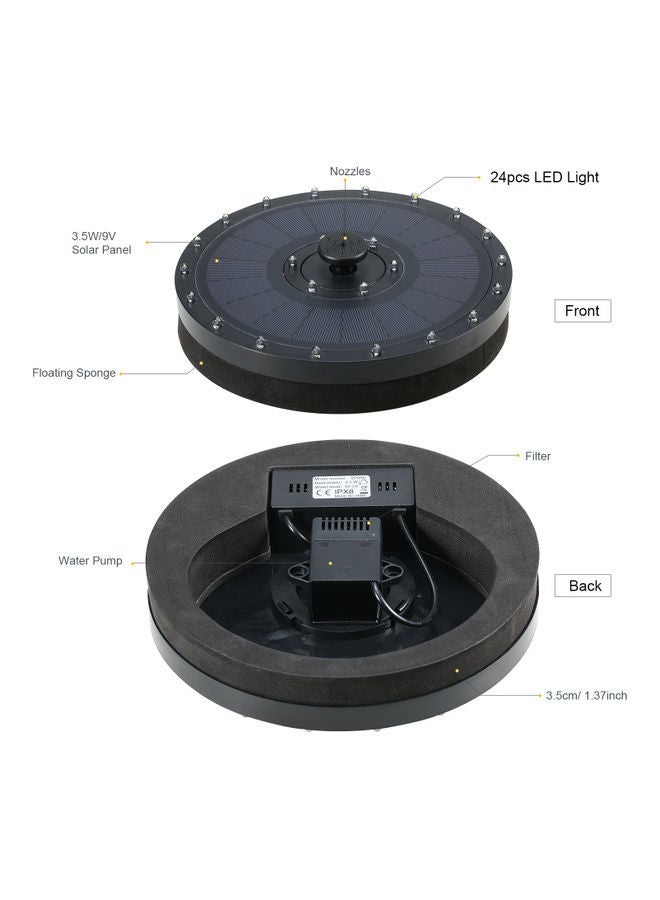 NIBEMINENT LED Solar Floating Fountain Pump Black - Image 5