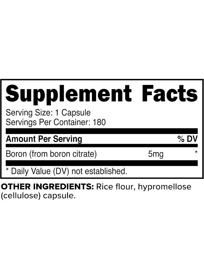 PrimaForce Boron Capsules 5mg, 180 Vegetarian Capsules - Image 2