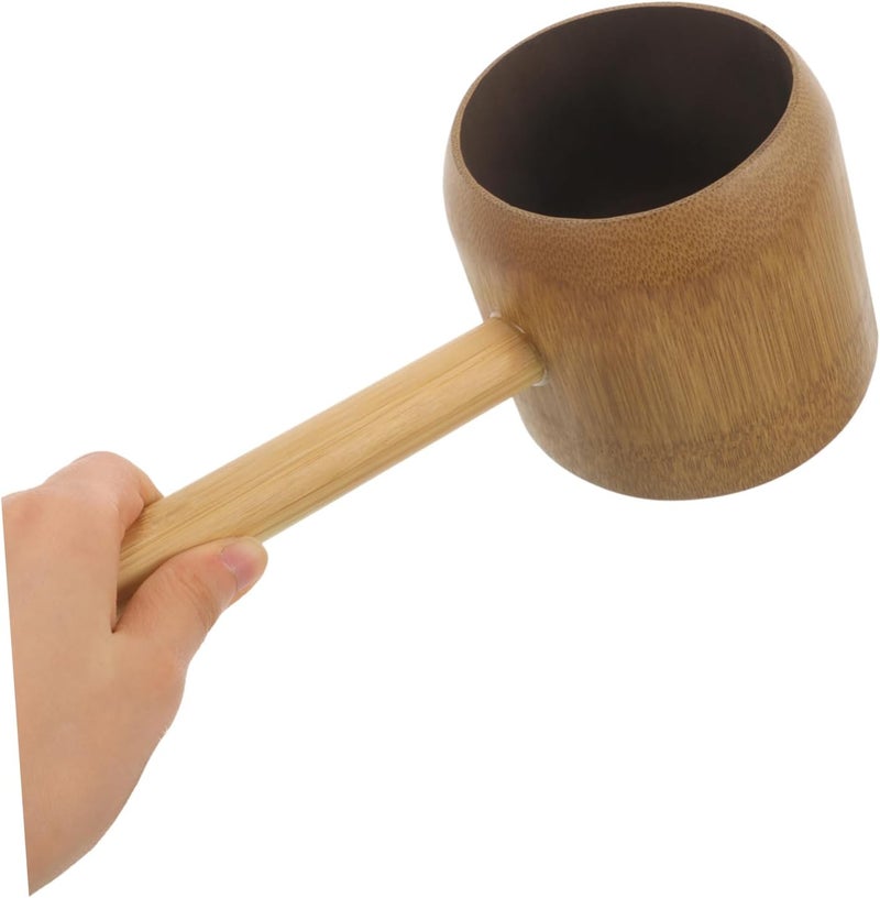 Hemobllo Natural Bath Water Pourer with Ergonomic Handle Deep Water Scoop Ladle for Shower Sauna Home and Garden Use Comfortable Non Slip Grip Versatile Bathroom Rinse Cup - Image 4