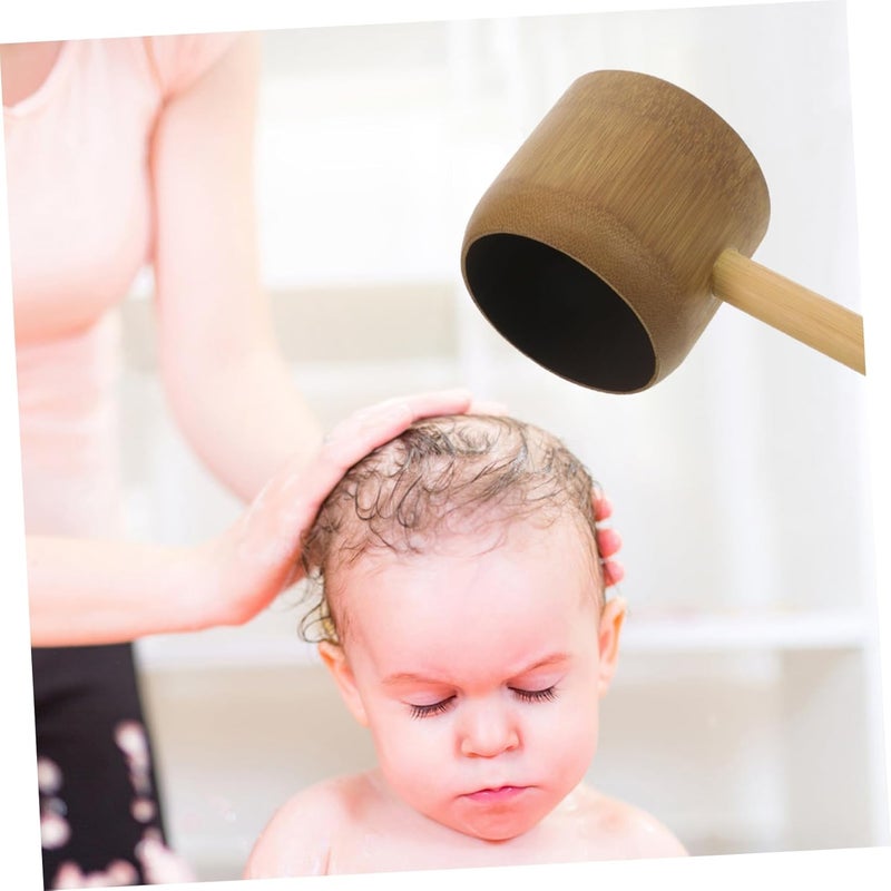 Hemobllo Natural Bath Water Pourer with Ergonomic Handle Deep Water Scoop Ladle for Shower Sauna Home and Garden Use Comfortable Non Slip Grip Versatile Bathroom Rinse Cup - Image 5