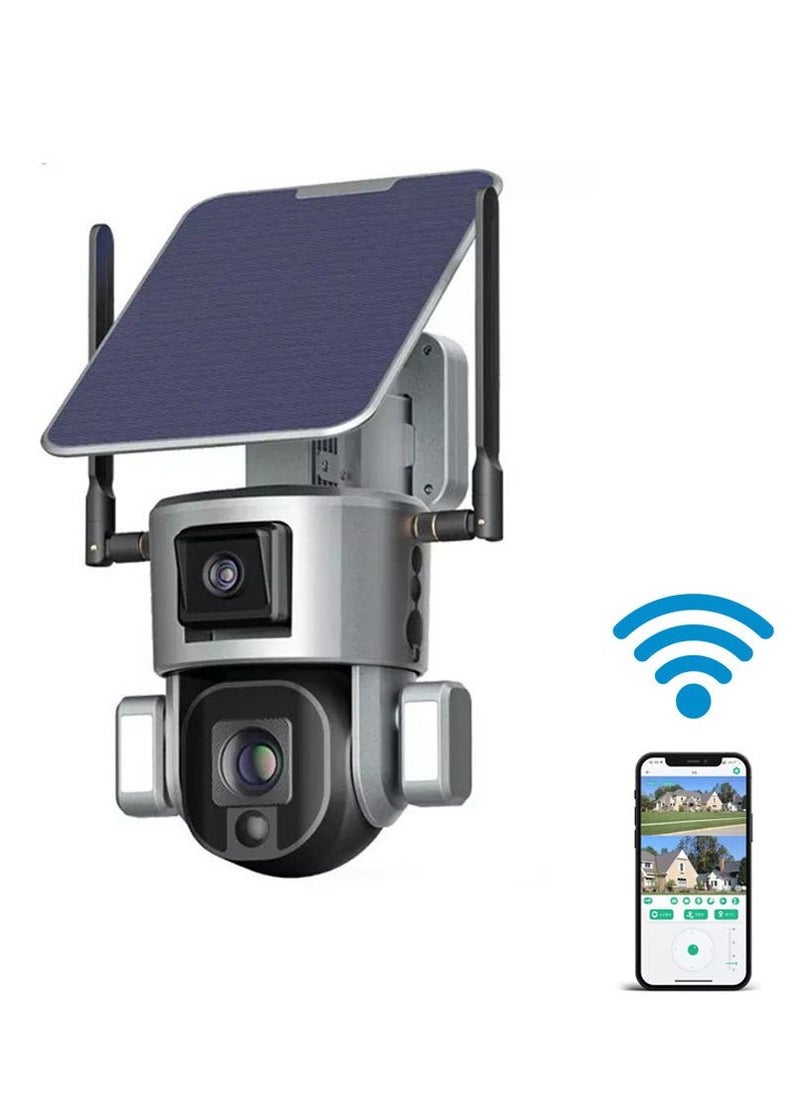 كروني كاميرا CRONY S5 WiFi-4K-8MP-10X تعمل بالطاقة الشمسية ذات الوصلة المزدوجة PTZ بدقة 8 ميجابكسل وكاميرا CCTV خارجية مقاومة للماء IP66 وكاميرا مزدوجة تعمل بالطاقة الشمسية  - Image 1